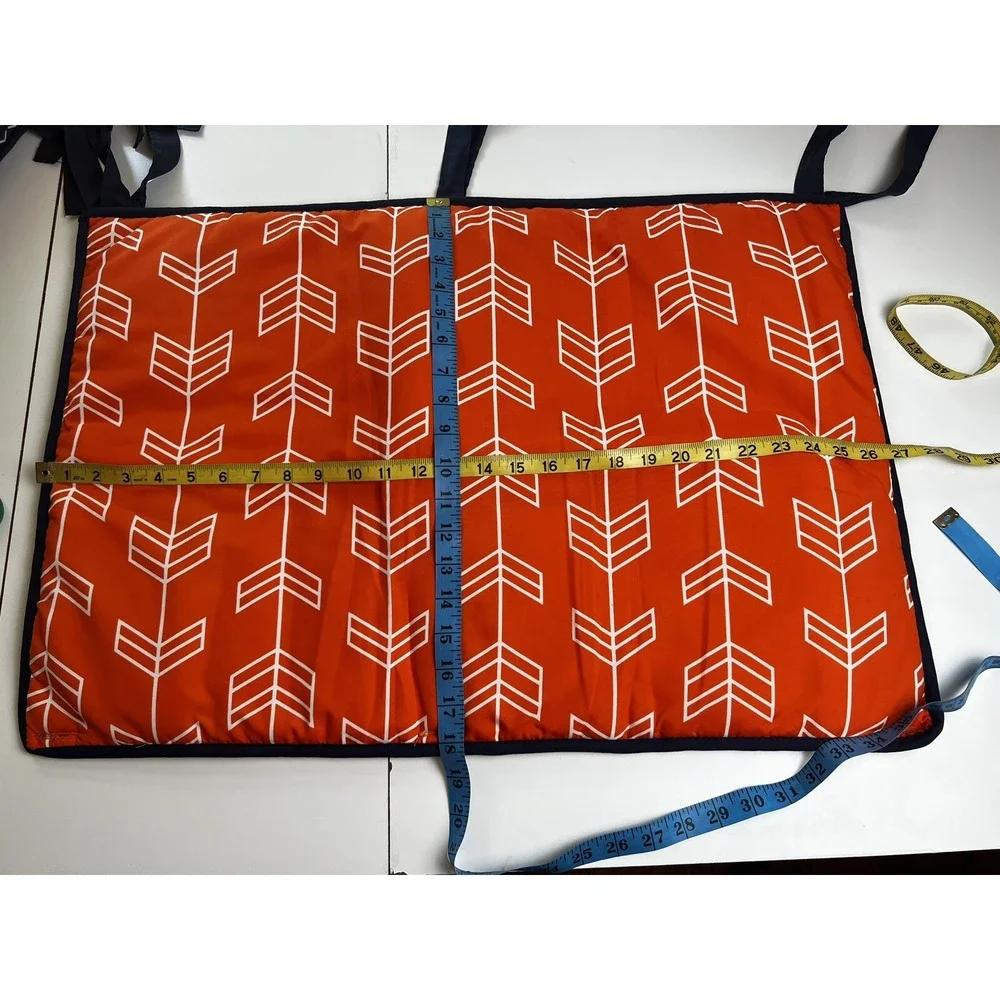 Sweet Jojo Reversible 3 Pc  Arrow Collection Orange Navy Crib Rail Guard Covers